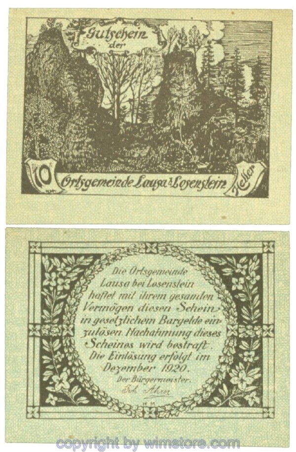 Lausa, J00506Ib, 10 Heller; 1