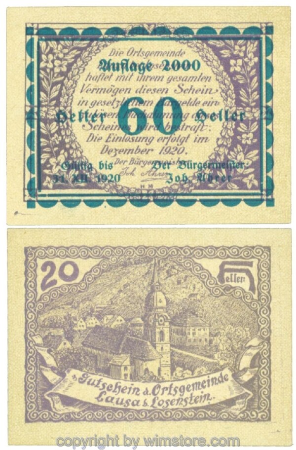 Lausa, J00506SIcA, 60 Heller; 1