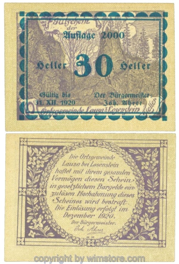 Lausa, J00506SIcD, 30 Heller; 1