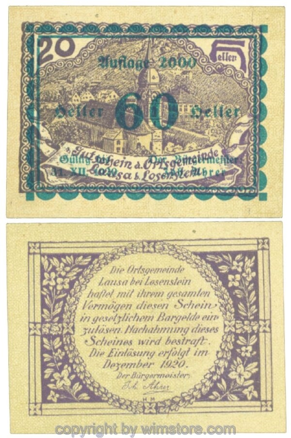 Lausa, J00506SIcD, 60 Heller; 1