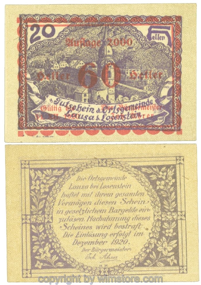 sn108101 Lausa, J00506SIcE, 60 Heller; 1