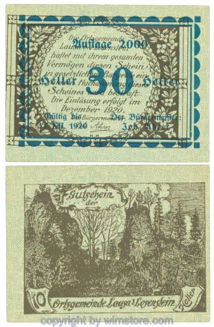 sn108104 Lausa, J00506SIdA, 30 Heller; 1