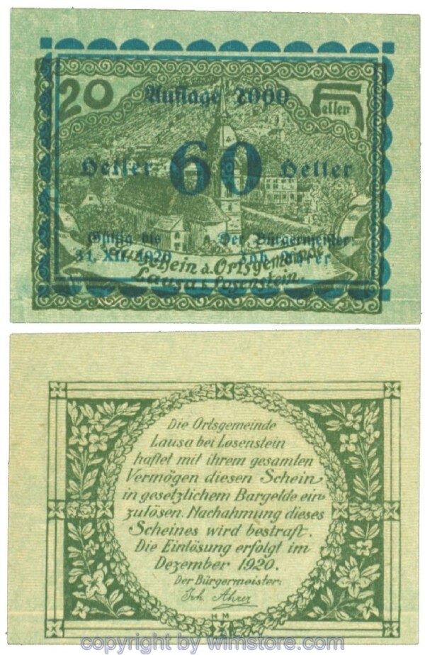 Lausa, J00506SIdD, 60 Heller; 1