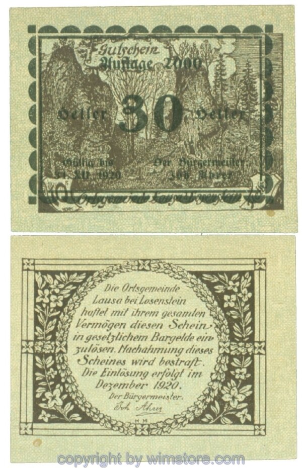 Lausa, J00506SIdF, 30 Heller; 1