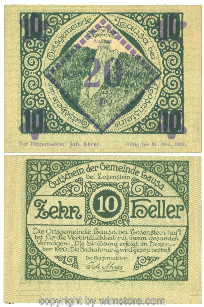 sn108128 Lausa, J00506SIIcC, 20 Heller; 1