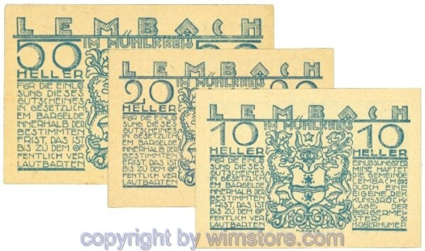 sn108147 Lembach, J00510a, Serie 10, 20, 50 Heller; 1