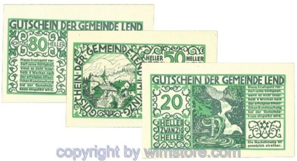 sn108161 Lend, J00511IIa, Serie 20, 50, 80 Heller; 1