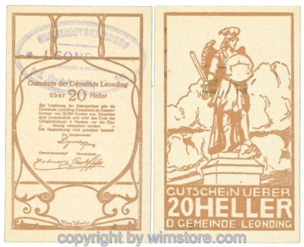 Leonding, J00513SIb, 20 Heller; 1-