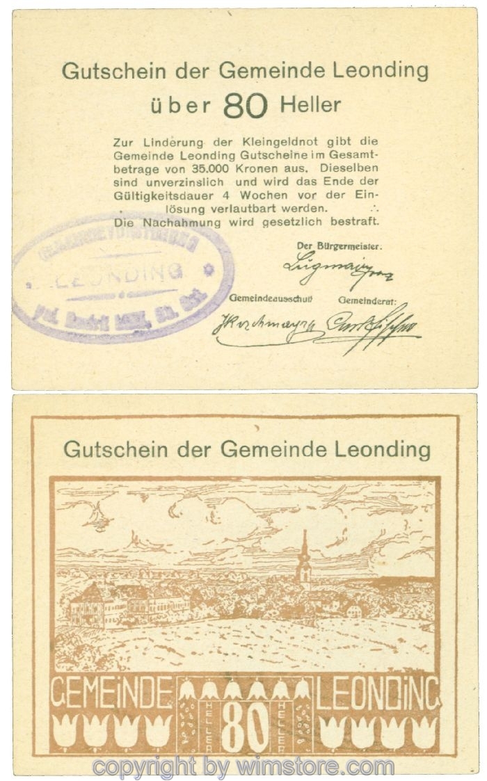sn108176 Leonding, J00513SIb, 80 Heller; 1-