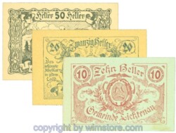 sn108190a Lichtenau, J00517a, Serie 10, 20, 50 Heller; 1