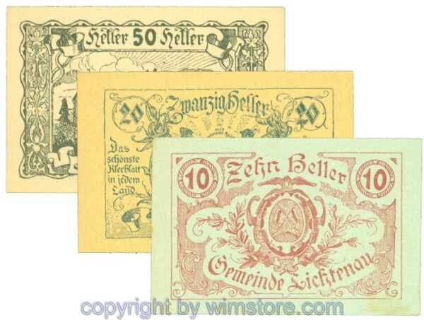 sn108190a Lichtenau, J00517a, Serie 10, 20, 50 Heller; 1