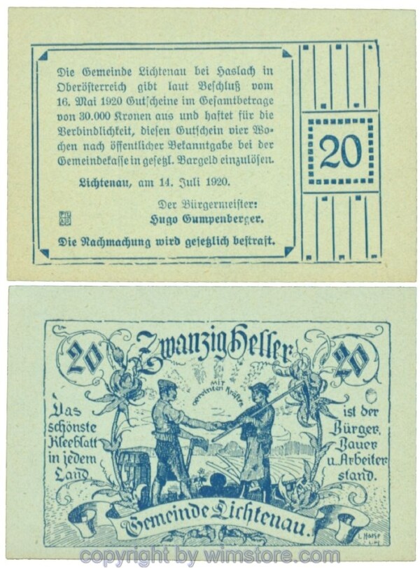 sn108191 Lichtenau, J00517b, 20 Heller; 1