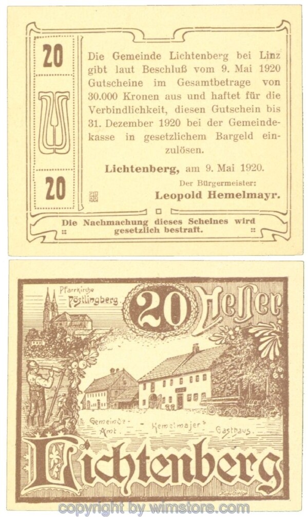 Lichtenberg, J00518a, 20 Heller; 1
