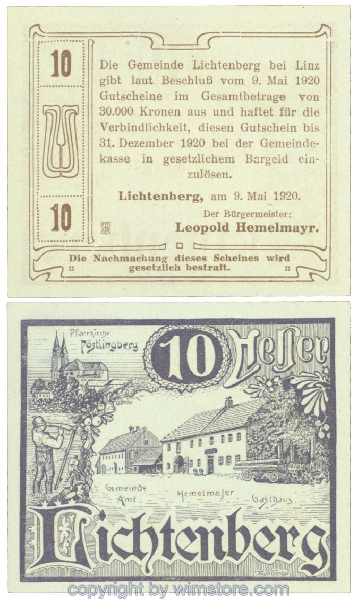 sn108197 Lichtenberg, J00518b, 10 Heller; 1
