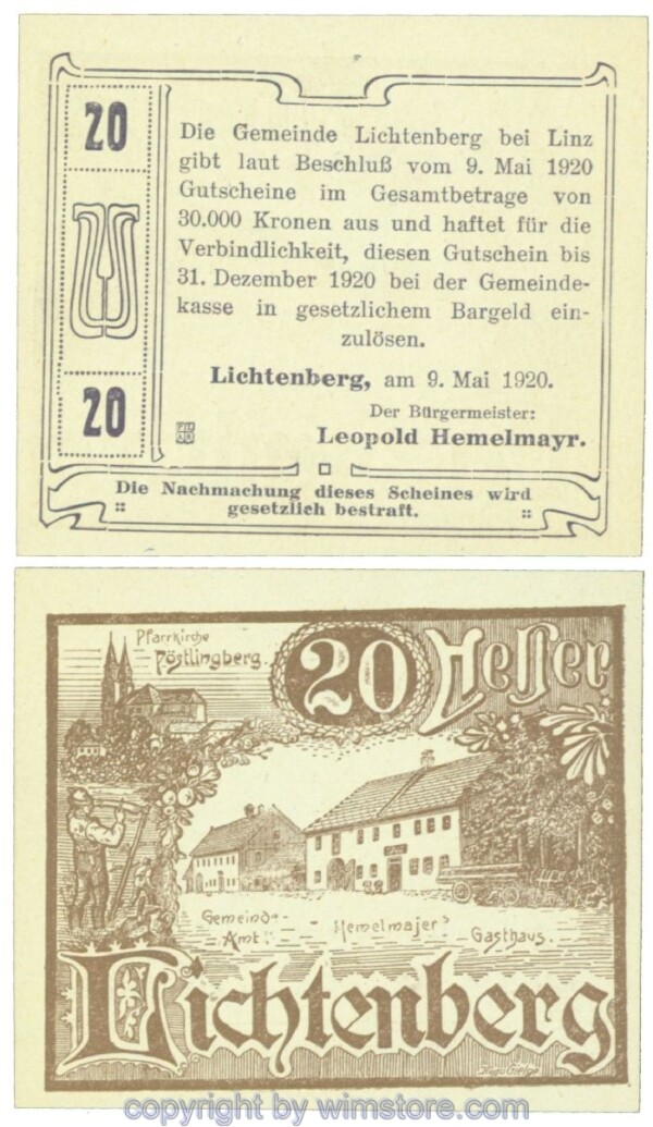 Lichtenberg, J00518b, 20 Heller; 1