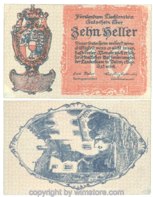 Liechtenstein, Landeskasse Vaduz, J00522, 10 Heller; 1