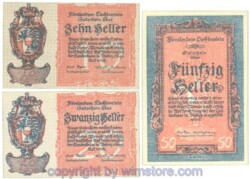 Liechtenstein, Landeskasse Vaduz, J00522, Serie 10, 20, 50 Heller; 1