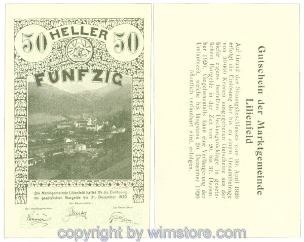 Lilienfeld, J00523IB12, 50 Heller; 1-2