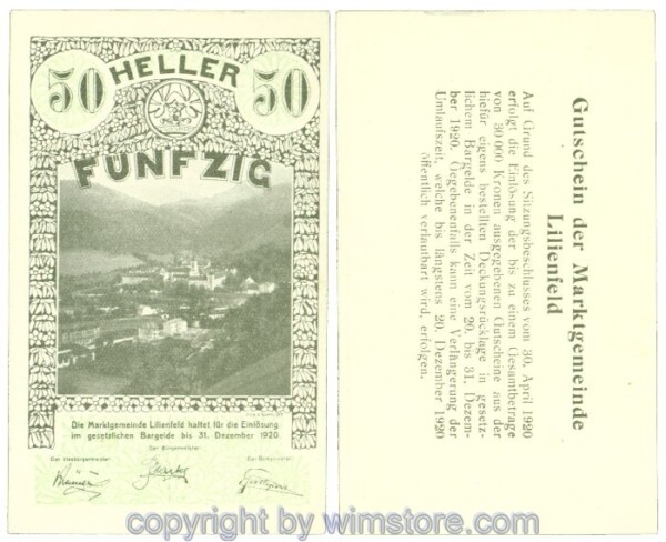 Lilienfeld, J00523IF48, 50 Heller; 1