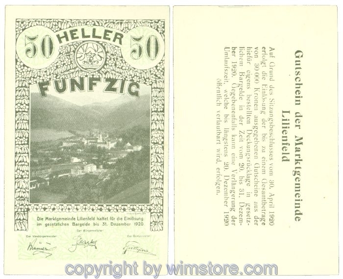 Lilienfeld, J00523IF48, 50 Heller; 1