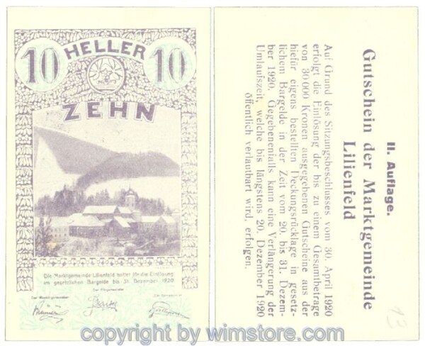 Lilienfeld, J00523IIB13, 10 Heller; 1