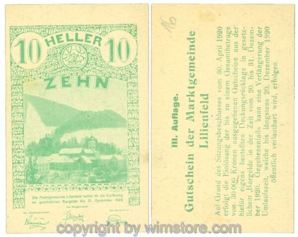 Lilienfeld, J00523IIIB16, 10 Heller; 1