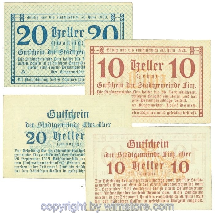 sn108308 Linz, J00529a, Serie 10, 20 Heller; 1