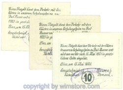 Linz, Prv. Dt.-österr. Eisenbahnbeamtenverein, J00533c, Serie 10, 20, 50 Heller; 1