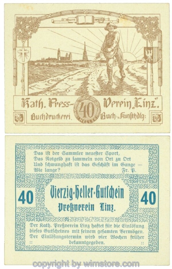 Linz, Prv. Pressverein Linz, J00553Ic, 40 Heller; 1-