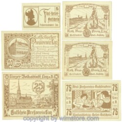 Linz, Prv. Pressverein Linz, J00553Ic, Serie 5, 20, 25, 40, 50, 75 Heller; 1-