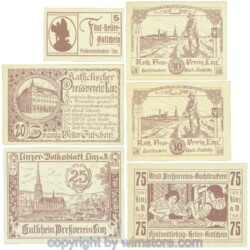 Linz, Prv. Pressverein Linz, J00553If, Serie 5, 20, 25, 40, 50, 75 Heller; 1