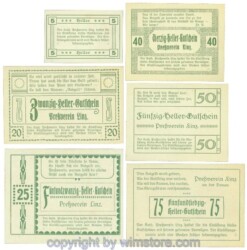 Linz, Prv. Pressverein Linz, J00553If, Serie 5, 20, 25, 40, 50, 75 Heller; 1