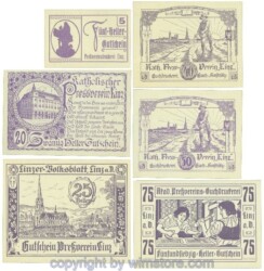 Linz, Prv. Pressverein Linz, J00553Ig, Serie 5, 20, 25, 40, 50, 75 Heller; 1