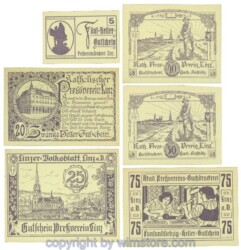 Linz, Prv. Pressverein Linz, J00553Ih, Serie 5, 20, 25, 40, 50, 75 Heller; 1