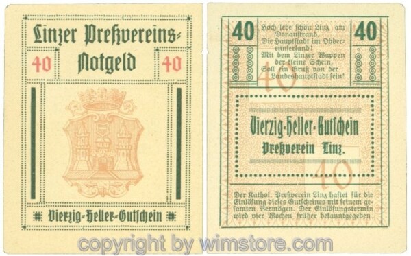 Linz, Prv. Pressverein Linz, J00553IId, 40 Heller; 1