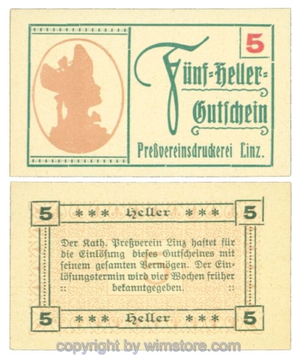 Linz, Prv. Pressverein Linz, J00553IIe, 5 Heller; 1
