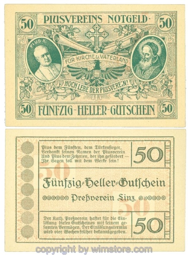 Linz, Prv. Pressverein Linz, J00553IIe, 50 Heller; 1