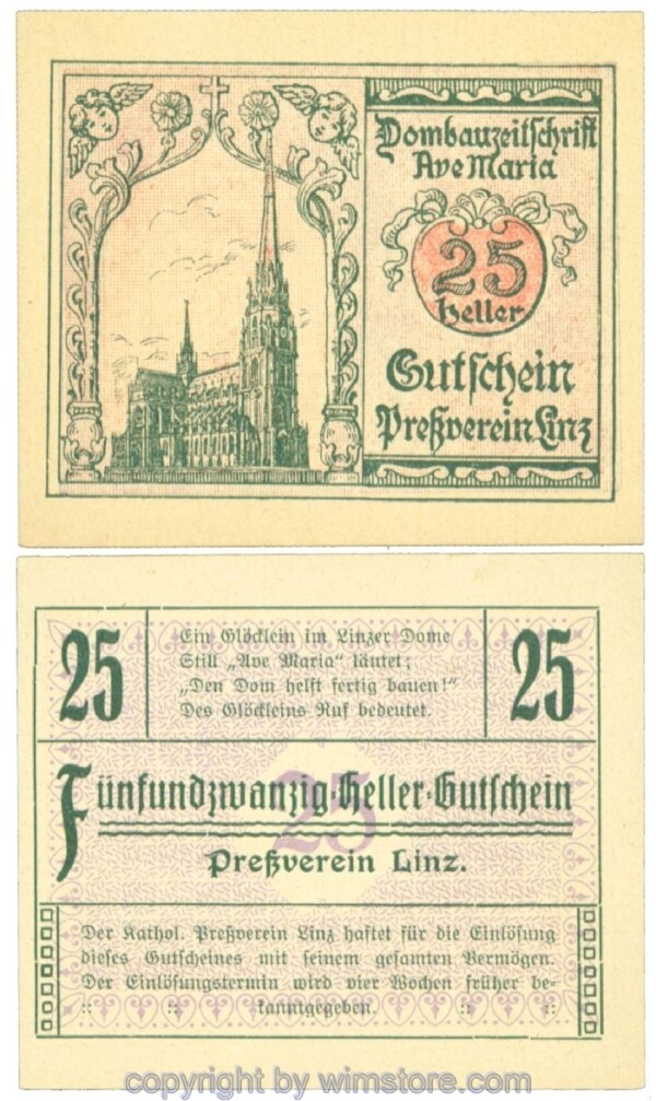 Linz, Prv. Pressverein Linz, J00553IIf, 25 Heller; 1