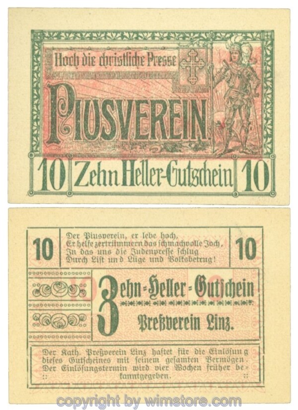 Linz, Prv. Pressverein Linz, J00553IIg, 10 Heller; 1