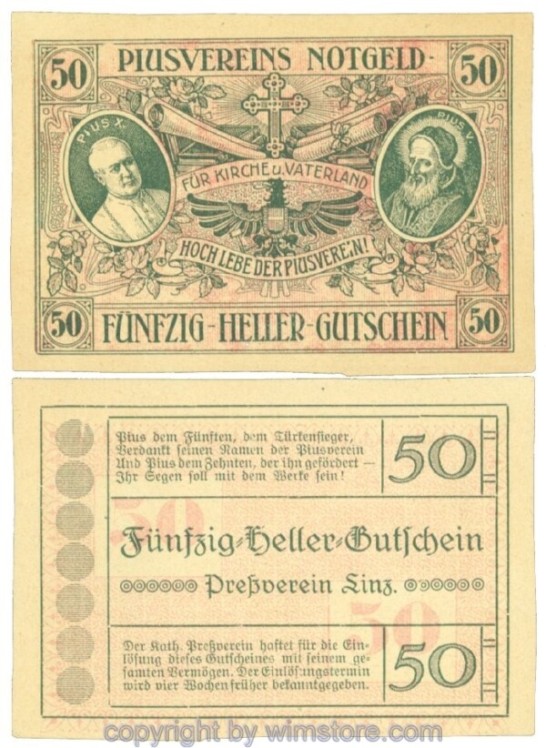 Linz, Prv. Pressverein Linz, J00553IIg, 50 Heller; 1