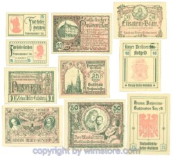 Linz, Prv. Pressverein Linz, J00553IIg, Serie 5, 5, 10, 20, 25, 30, 40, 50, 50, 75 Heller; 1