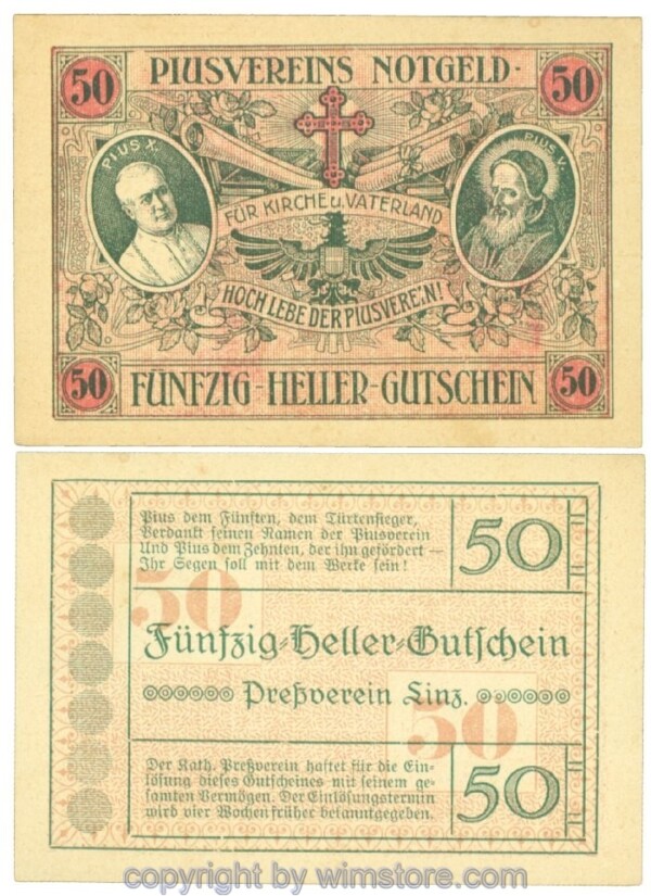 Linz, Prv. Pressverein Linz, J00553IIh, 50 Heller; 1