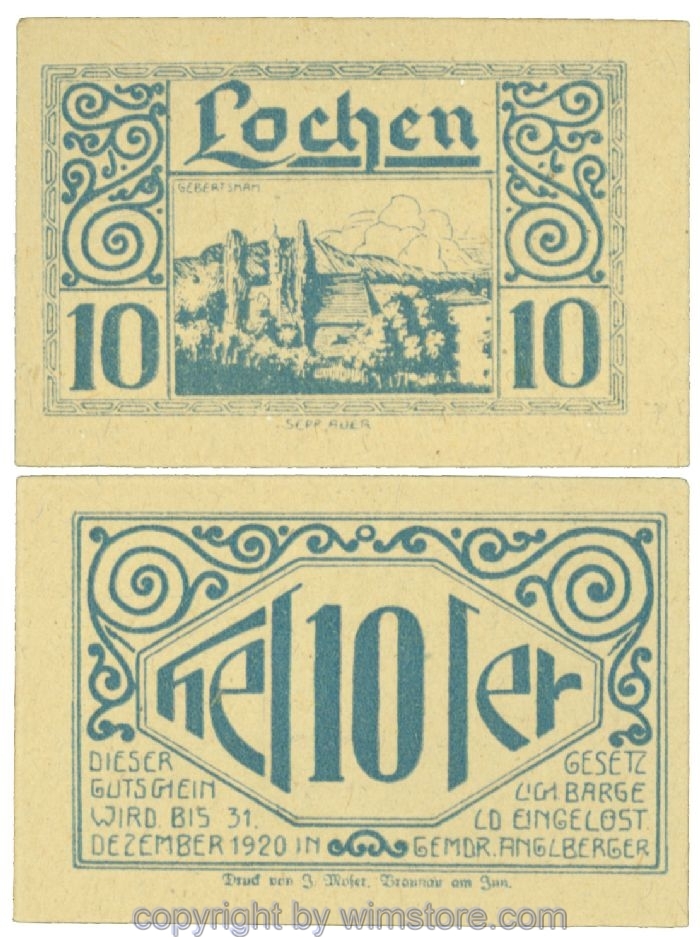 sn108461 Lochen, J00559a, 10 Heller; 1