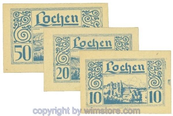 Lochen, J00559a, Serie 10, 20, 50 Heller; 1