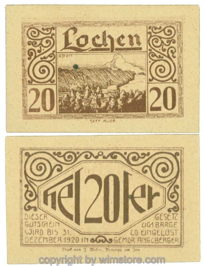 sn108465 Lochen, J00559b, 20 Heller; 1