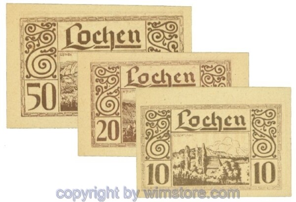 Lochen, J00559b, Serie 10, 20, 50 Heller; 1
