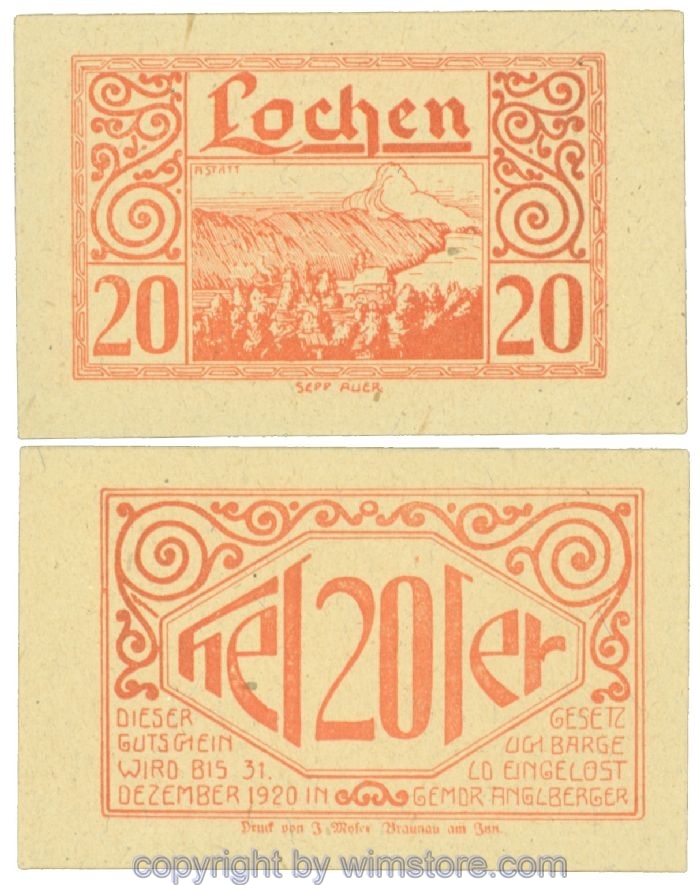 sn108472 Lochen, J00559d, 20 Heller; 1