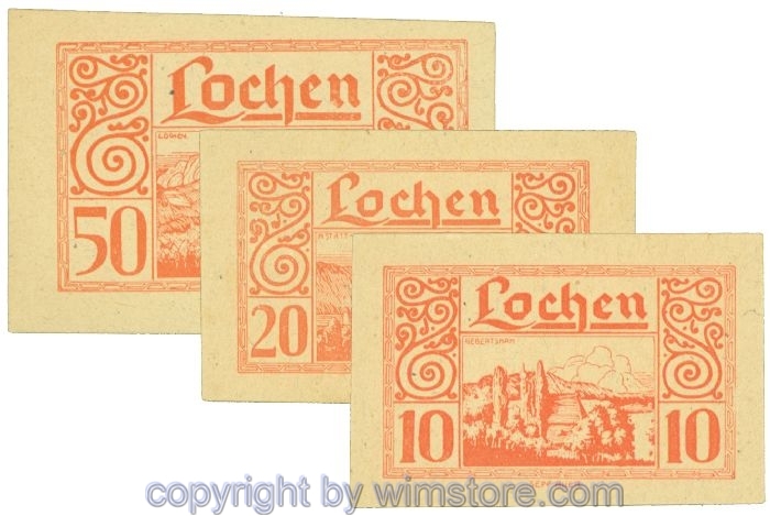 sn108473 Lochen, J00559d, Serie 10, 20, 50 Heller; -1