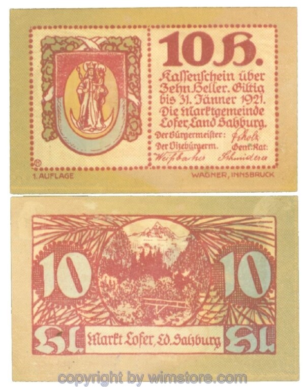 Lofer, J00560a, 10 Heller; 1