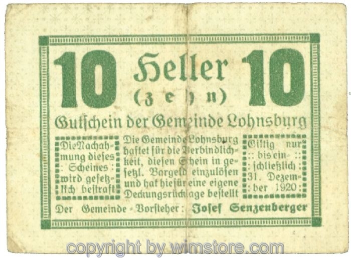 sn108492 Lohnsburg, J00561Ib, 10 Heller; 2-3
